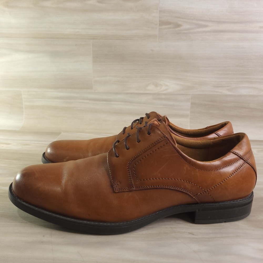 Florsheim Comfortech Derby Mens 13D Cognac Leather Dress Shoes Preppy